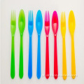 Colher de plástico colorido descartável barato de qualidade e garfos